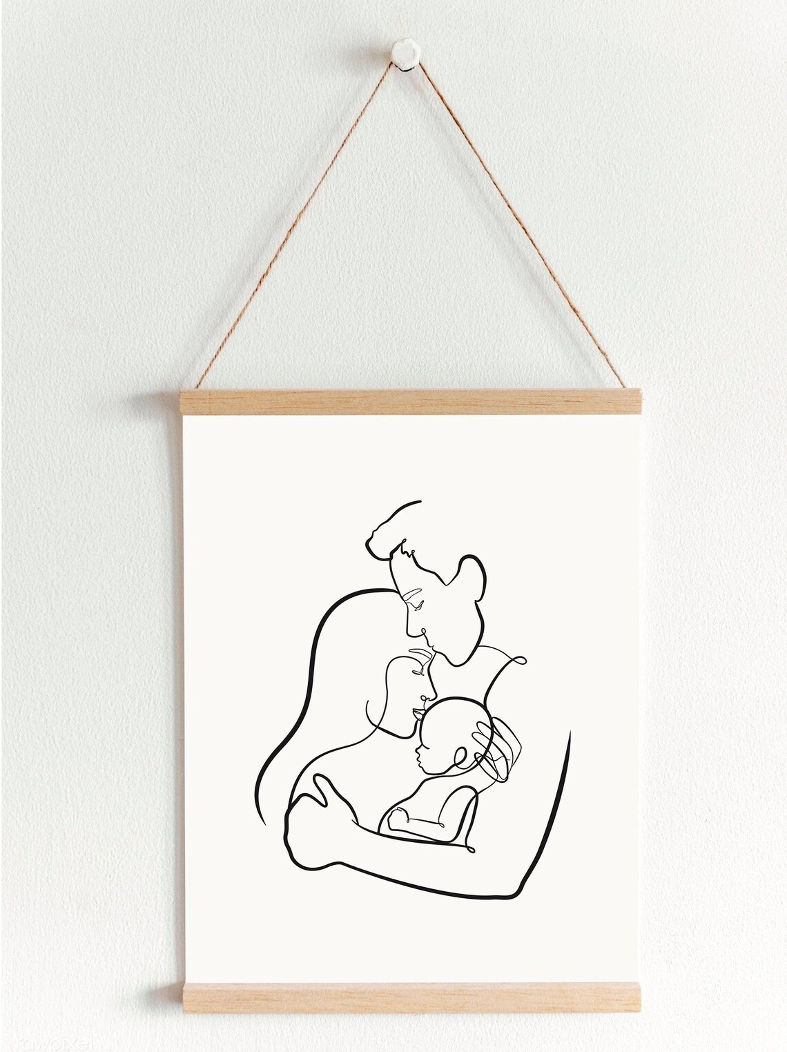 Mum Dad and Baby Line Print for New Parents Baby Shower Gift - Etsy