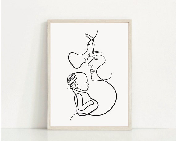 Impression De Ligne De Maman De Papa Et De Bebe Pour De Etsy