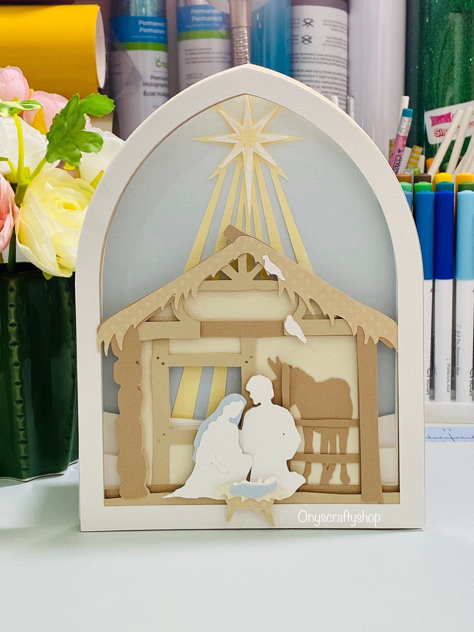 Paper 3D Nativity Scene Nativity Set Paper Nativity Set Etsy UK