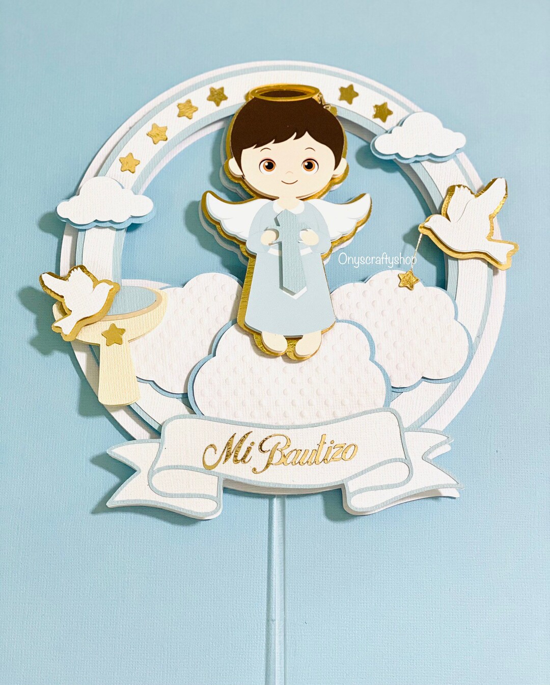 Baptism Cake Topper Little Angel Topper God Bless Topper Etsy Canada