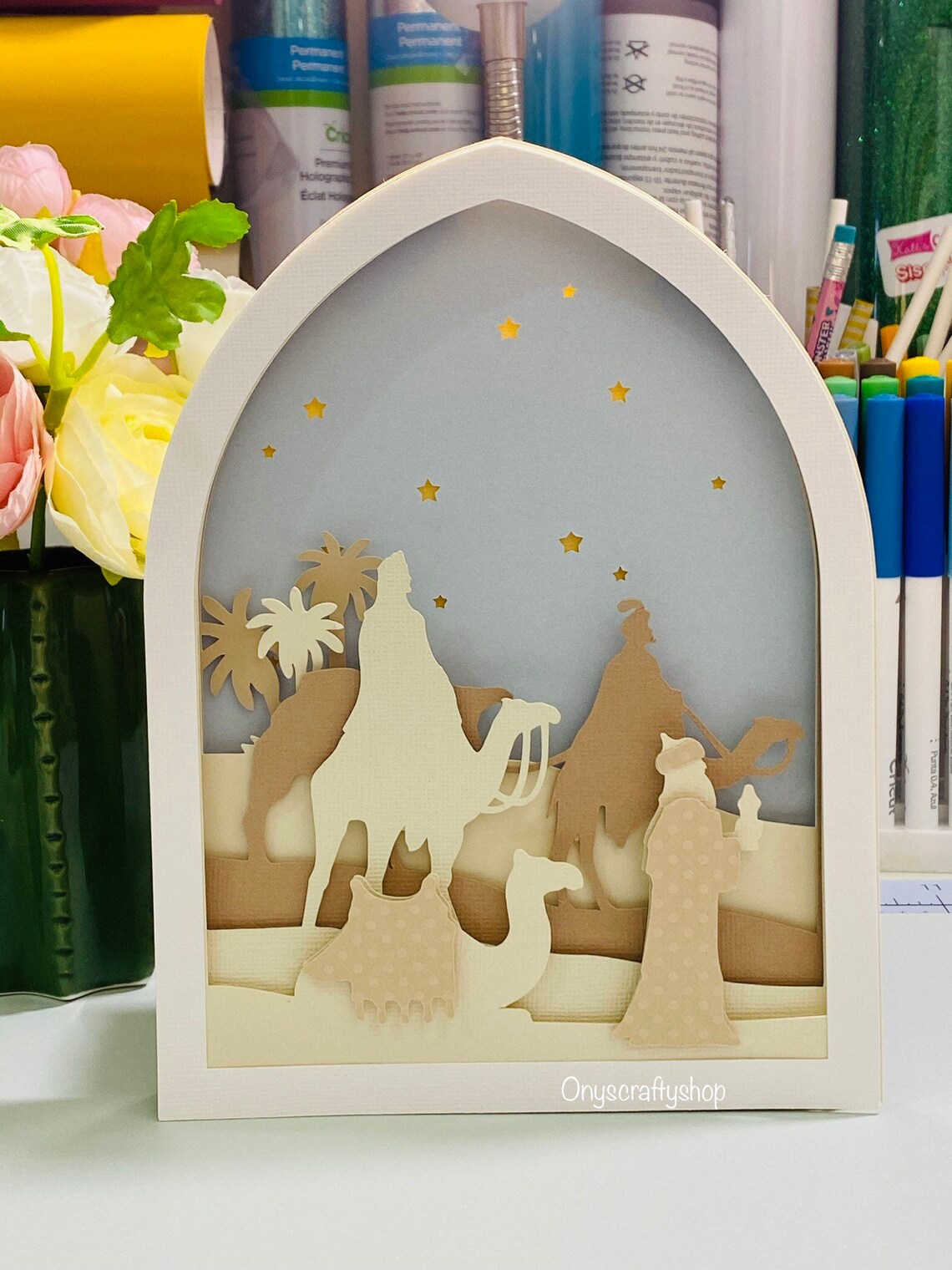 Paper 3D Nativity Scene Nativity Set Paper Nativity Set Etsy