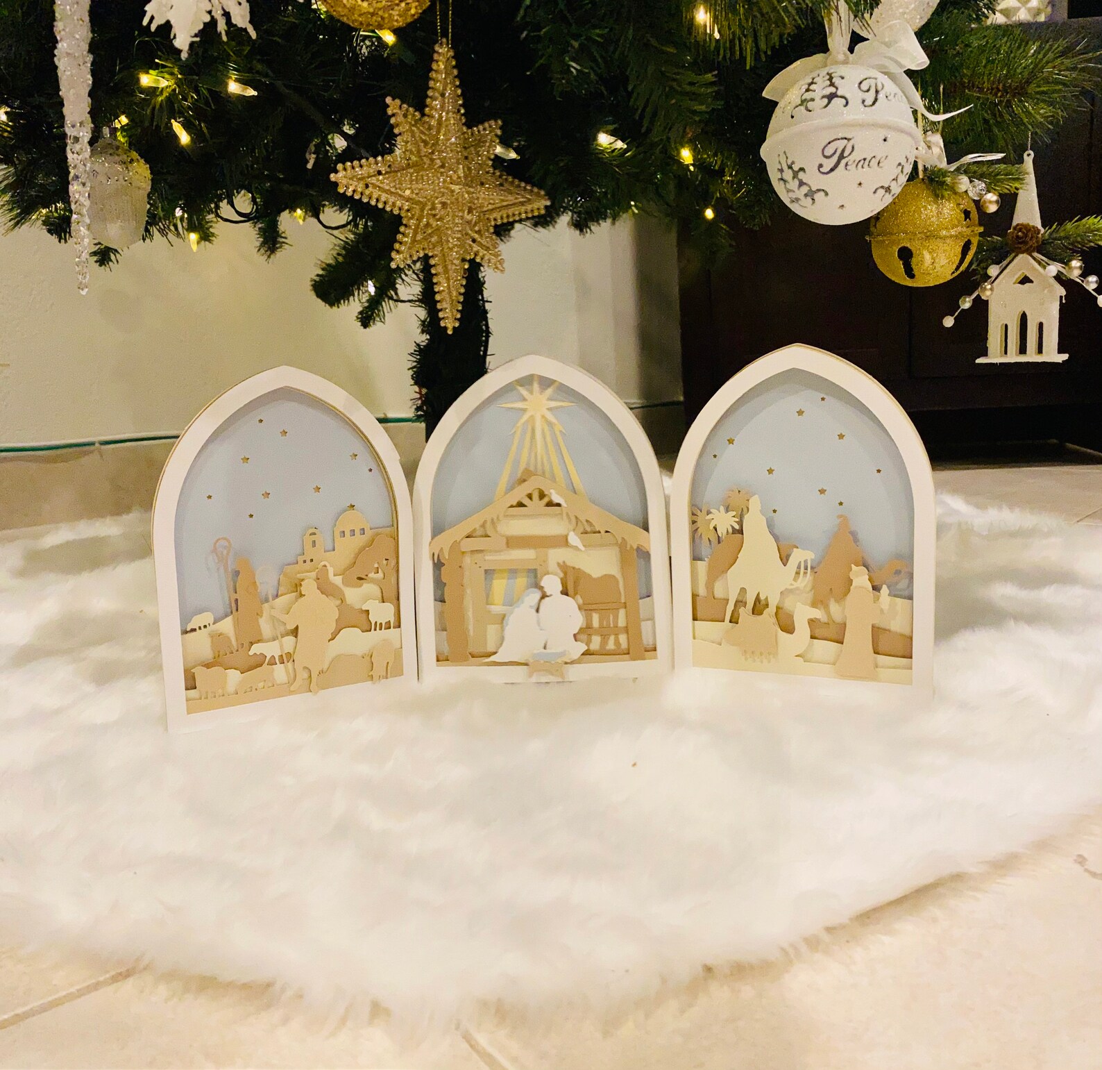 Paper 3D Nativity Scene Nativity Set Paper Nativity Set Etsy UK