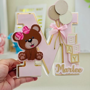 Teddy Bear 3D Letters Girl Teddy Bear Theme Decoration 3D Letters Sign ...
