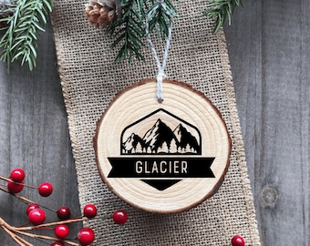 Glacier National Park - Wood Ornament - Handmade