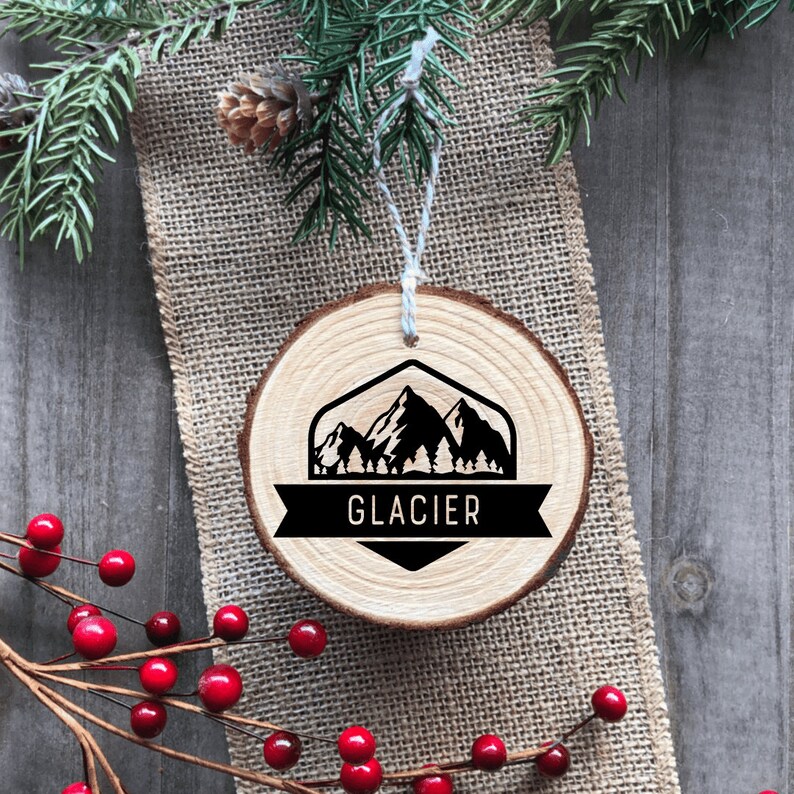 Glacier National Park Wood Ornament Handmade image 1