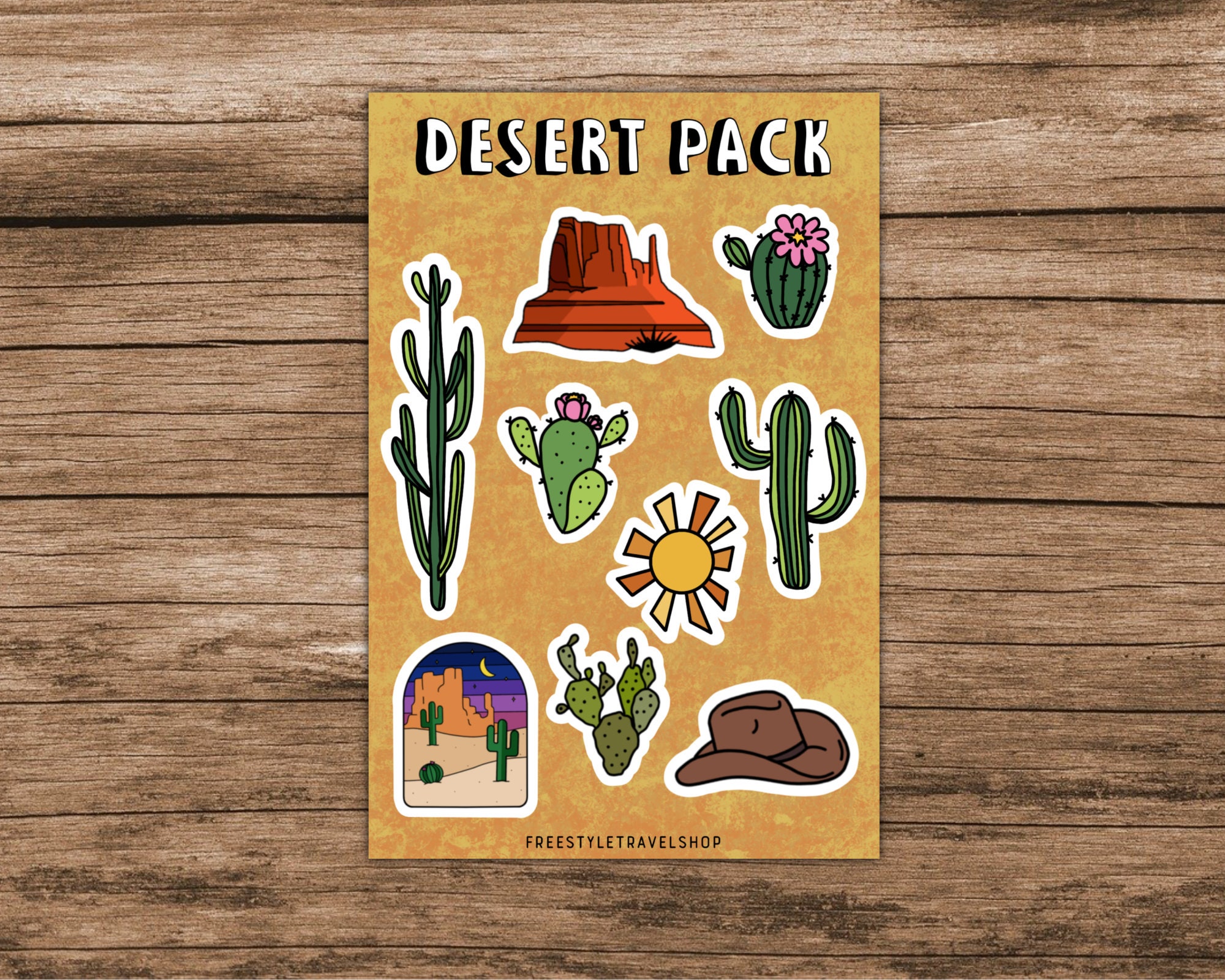 Desert Sticker Sheet Vinyl Sticker Handmade - Etsy