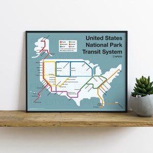 National Park Subway Map Art Print Poster 8x10 16x20 24x36 image 5