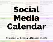 Etsy Shop Social Media Calendar - Digital Download - Excel and Google Sheets