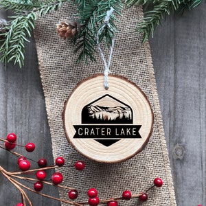 Crater Lake National Park Wood Ornament Handmade image 1