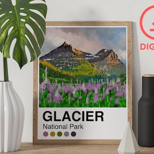 Glacier Palette  - 8x10 Art Print Poster - Digital Download