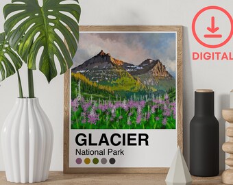 Glacier Palette  - 8x10 Art Print Poster - Digital Download