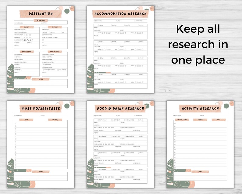 Complete Travel Planner Digital Download Vacation Cruise Etsy