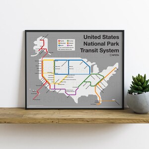 National Park Subway Map Art Print Poster 8x10 16x20 24x36 image 6