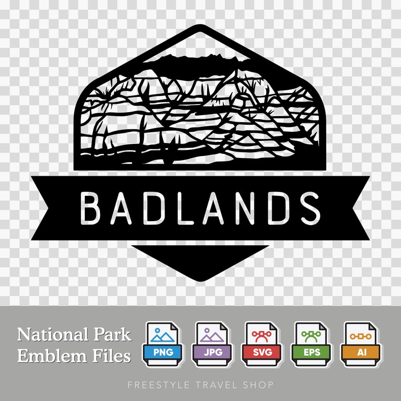 Badlands National Park Emblem - Digital Download | SVG, PNG, AI, & More ...