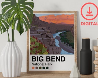 Big Bend Palette  - 8x10 Art Print Poster - Digital Download