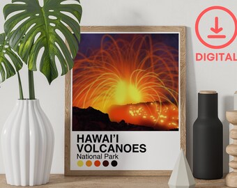 Hawaii Volcanoes Palette  - 8x10 Art Print Poster - Digital Download