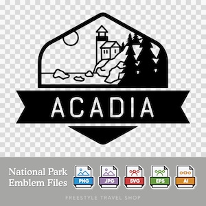 Acadia National Park Emblem - Digital Download | SVG, PNG, AI, & More