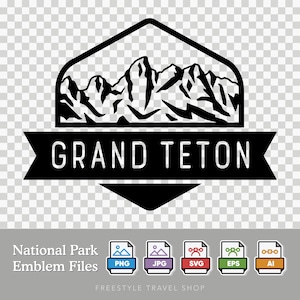 Grand Teton Nationalpark Emblem - Digital Download | SVG, PNG, AI & mehr