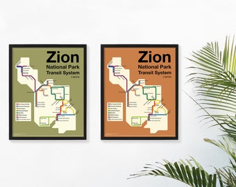 Zion Subway Map - Art Print Poster - 8x10 Unframed