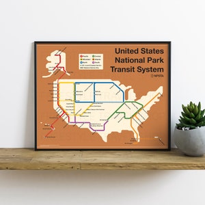 National Park Subway Map Art Print Poster 8x10 16x20 24x36 image 4