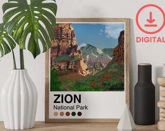 Zion Palette  - 8x10 Art Print Poster - Digital Download