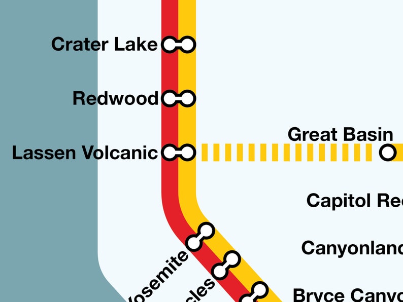 National Park Subway Map Art Print Poster 8x10 16x20 24x36 image 9