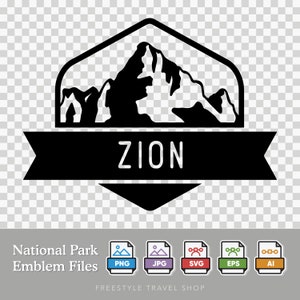 Zion National Park Emblem - Digital Download | SVG, PNG, AI, & More