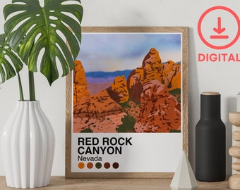 Red Rock Canyon Palette - 8x10 Art Print Poster - Digital Download