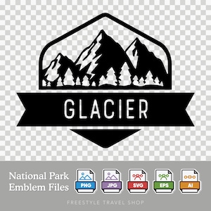 Glacier National Park Emblem - Digital Download | SVG, PNG, AI, & More
