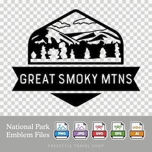 Great Smoky Mountains National Park Emblem - Digital Download | SVG, PNG, AI, & More