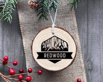 Redwood National Park - Wood Ornament - Handmade