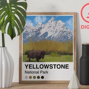 Yellowstone Palette  - 8x10 Art Print Poster - Digital Download