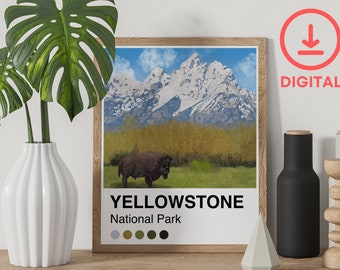 Yellowstone Palette  - 8x10 Art Print Poster - Digital Download