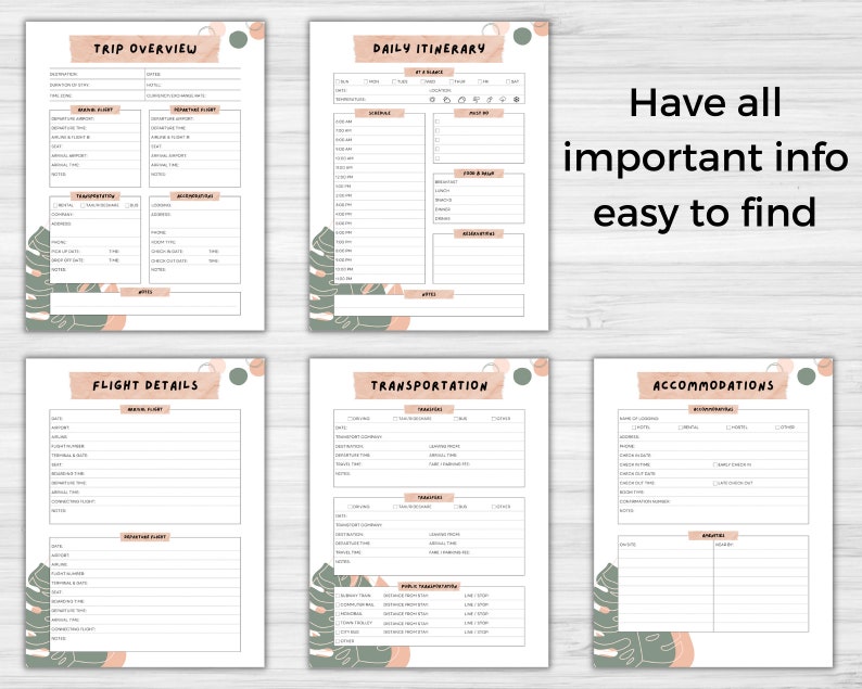 Complete Travel Planner Digital Download Vacation Cruise Etsy