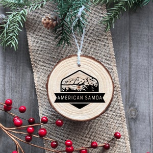 American Samoa National Park Wood Ornament Handmade image 1