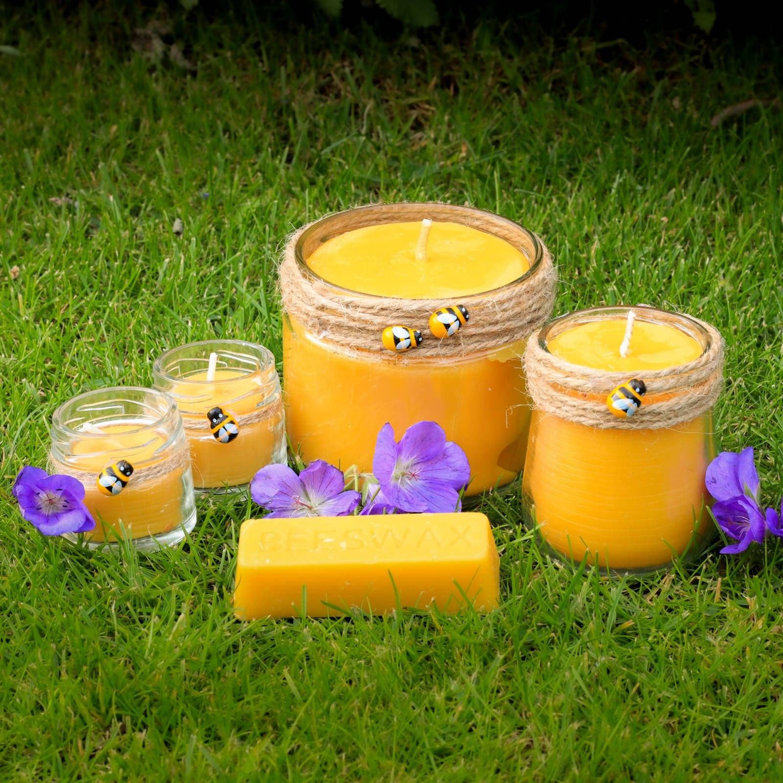 6 1oz Beeswax Glass Jar Candles Air Purifying 100 Natural Etsy UK