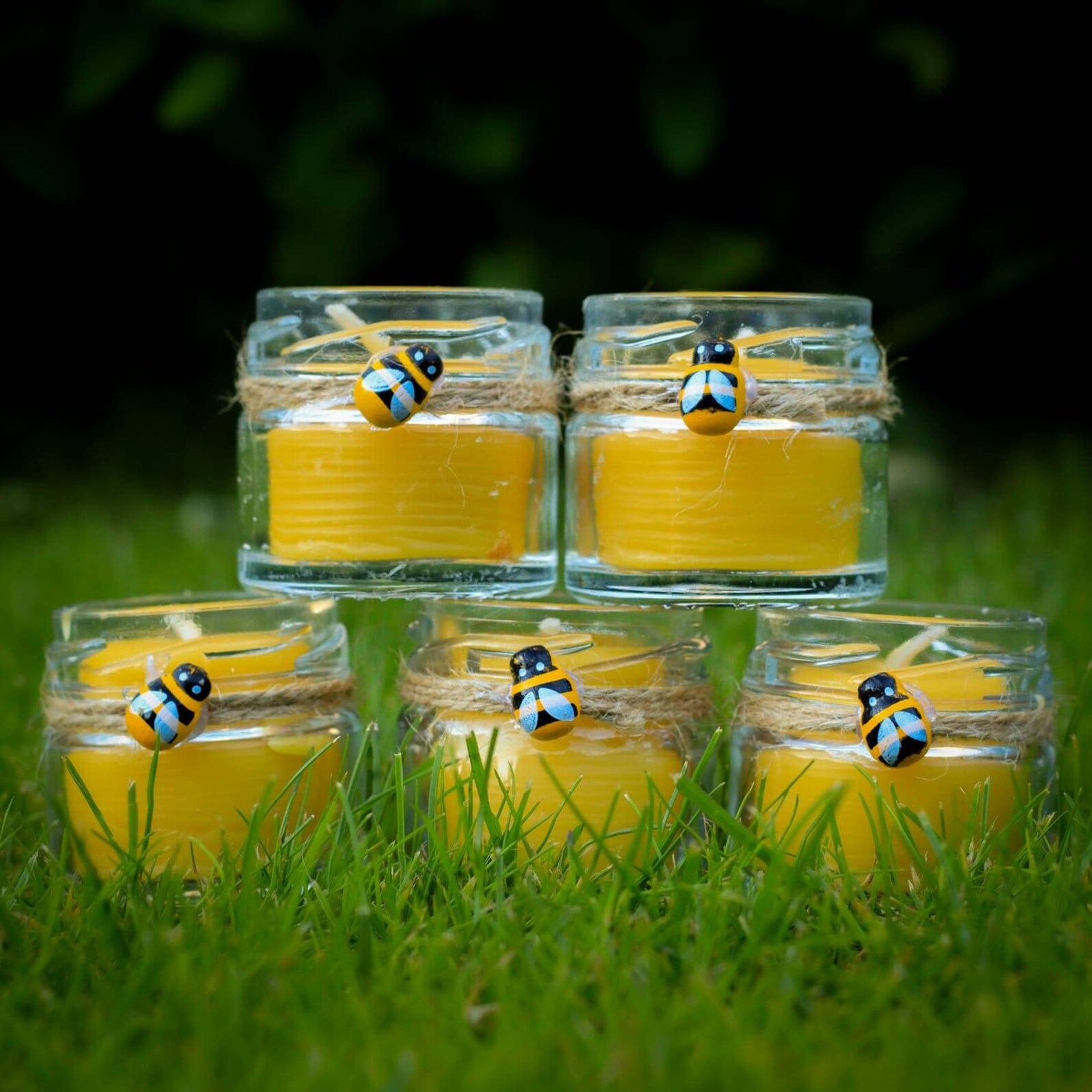 6 1oz Beeswax Glass Jar Candles Air Purifying 100 Natural Etsy UK