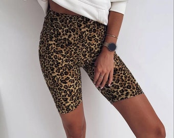 leopard print workout shorts