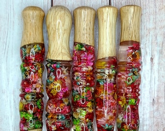 CUSTOM Hybrid Wood/Flowers Diamond Painting Pen