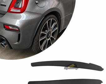 fits Abarth 500 595 695 Rear Arch Fender Lip Extensions Matte Black (Pair) 2007-2024