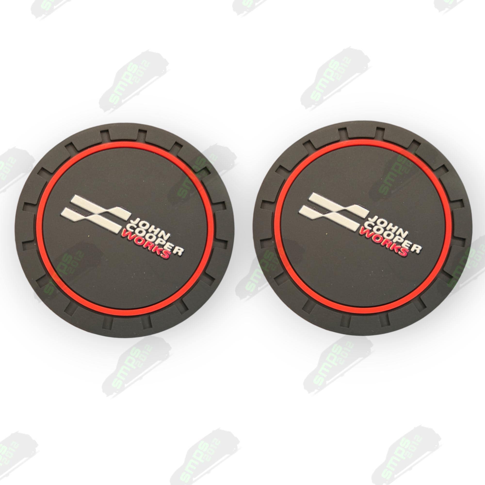 JCW New Logo Interior Cup Holder Mats – Compatible with MINI John Cooper Works Models (Set of 2)