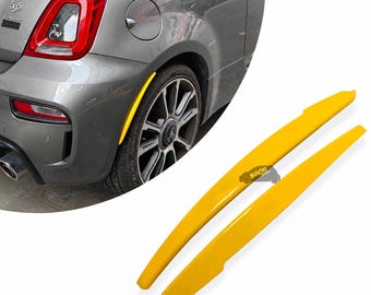 Gloss Yellow fits Abarth 500 595 695 Rear Arch Fender Lip Extensions (Pair) 2007-2024