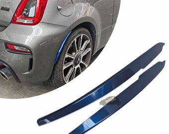 fits Abarth 500 595 695 Rear Arch Fender Lip Extensions Gloss Blue (Pair) 2007-2024