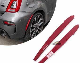 fits Abarth 500 595 695 Rear Arch Fender Lip Extensions Gloss Red (Pair) 2007-2024
