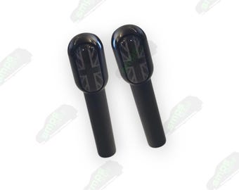 Grey Night Jack Metal Interior Door Pins - Compatible with Mini Cooper S JCW One Models (Set of 2)
