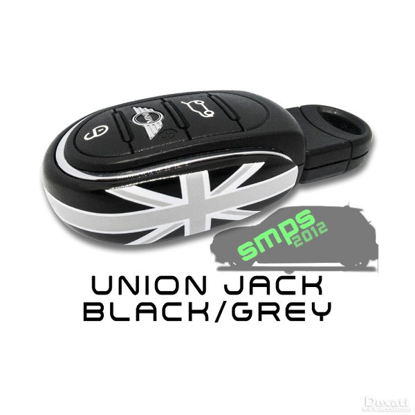 Mini Slim Schlüsselanhänger - Black & Grey Union Jack ( F54 F55 F56 F57 F60)