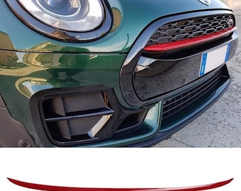fits Mini F54 Clubman Grille Strip Cover Gloss Red Trim Pre-LCI 2015-2019 Front Accent