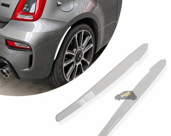 fits Abarth 500 595 695 Rear Arch Fender Lip Extensions Gloss White (Pair) 2007-2024