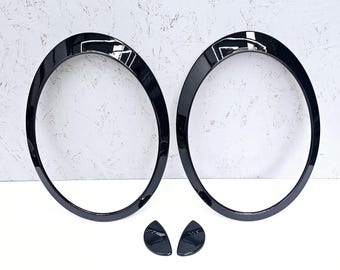 Xenon Headlight Surround Covers for MINI Models R55 R56 R57 R58 R59 – Gloss Black, Matt Black, or Carbon Fiber Effect (Set of 4)