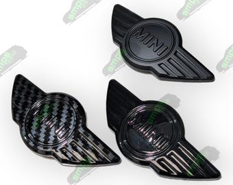 Benutzerdefinierte 3D-Lenkrad Innenraum schwarz Abzeichen Abdeckung für MINI R55 R56 R57 R58 R59 R60 F54 F55 F56 F57 F60 Cooper S JCW (2007-2023)